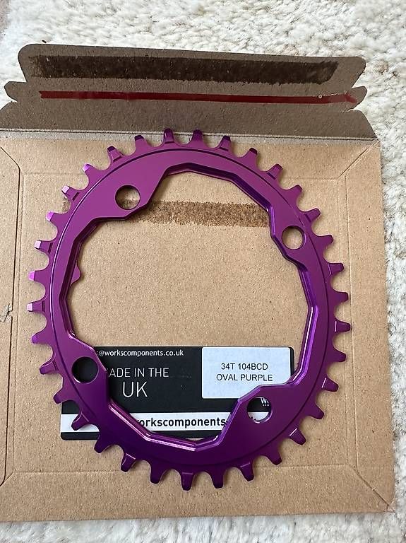 Pezzi di ricambio: Chainring 34t Oval 104 bcd. Works Components UK  – Usato da Wollerau venduto da Porscheteil 1