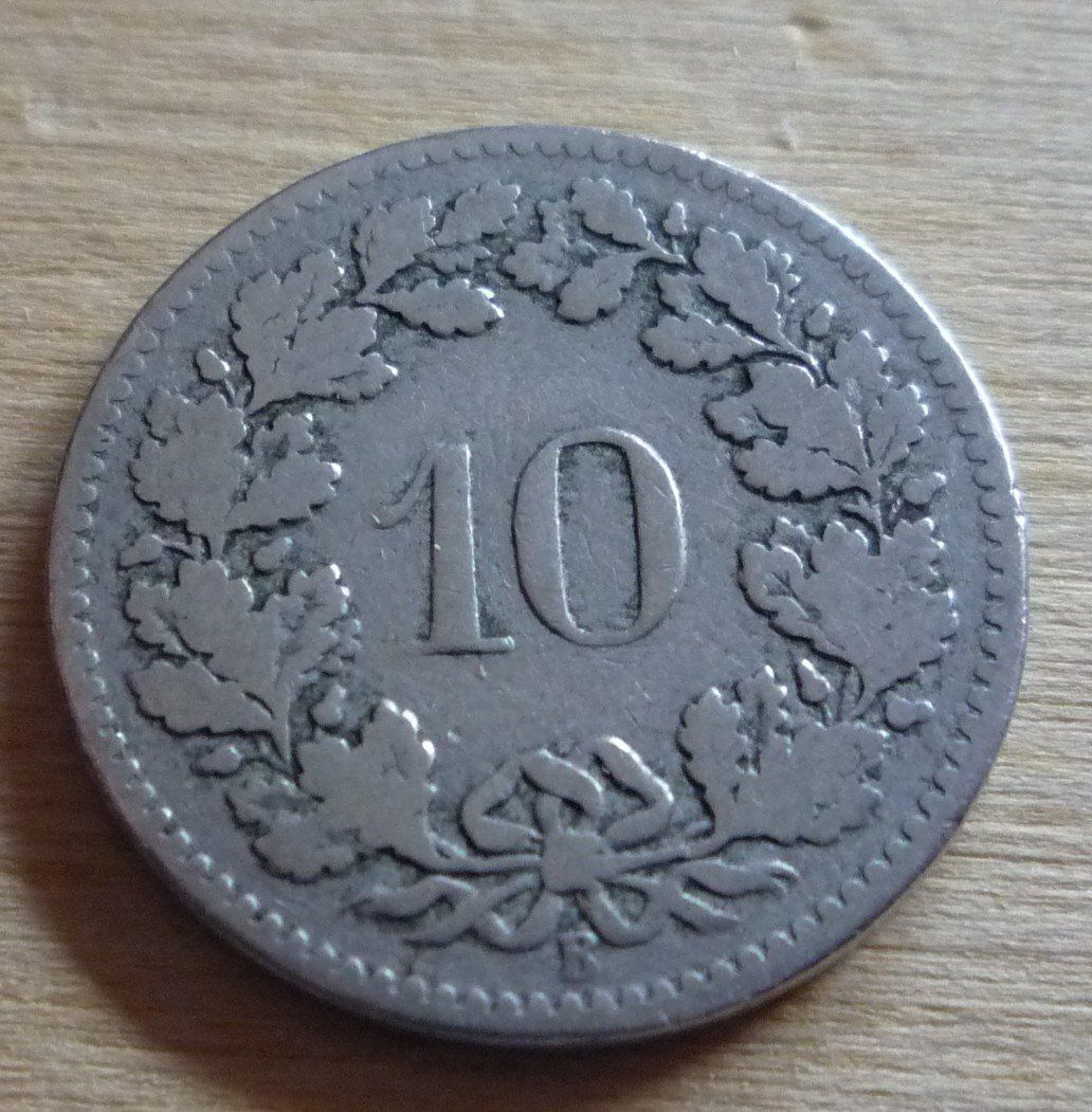 Toutes les monnaies: 10 Rappen 1895 – D'occasion à Rieden SG par Sammelfreund 1