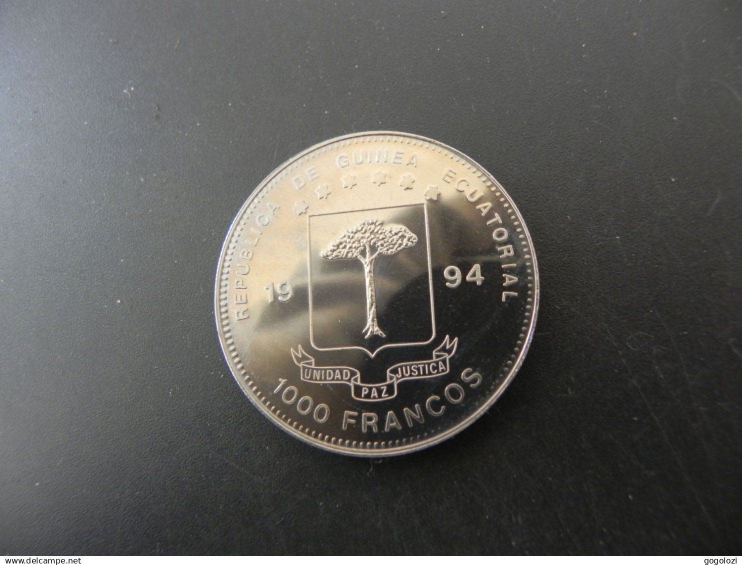 Tutti le monete: Äquatorial Guinea 1000 Francos 1994 Kingfisher – Usato da Biel/Bienne venduto da Gogolozi 1