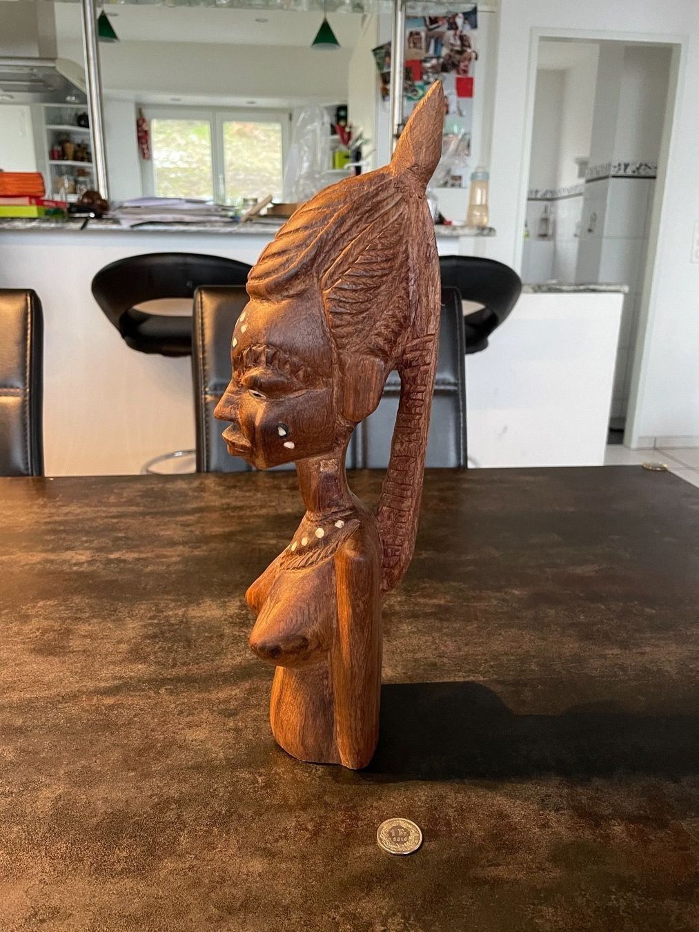 Figuren: Art Africain Sculpture Buste en bois – Gebraucht aus Vallamand von Bricbracbroc82 5