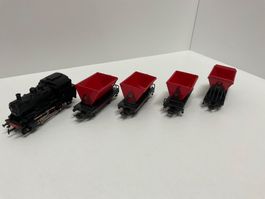Märklin H0 AC Analog, Dampflok mit 4 Güterwagen, Bespielt