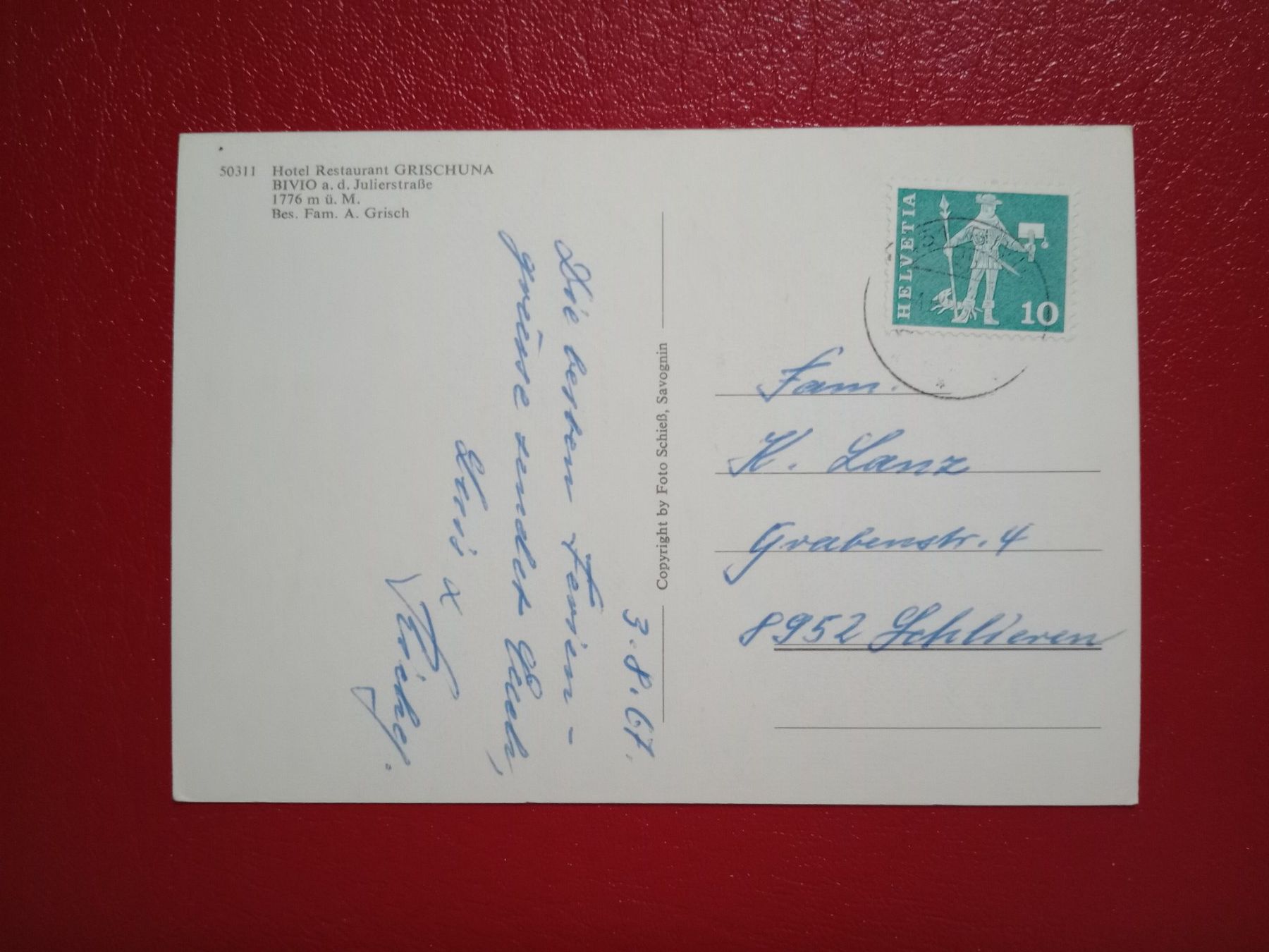 Cartes postales: Bivio Graubünden Restaurant Grischuna 1967 – D'occasion à Küttigen par Melisch1000 1