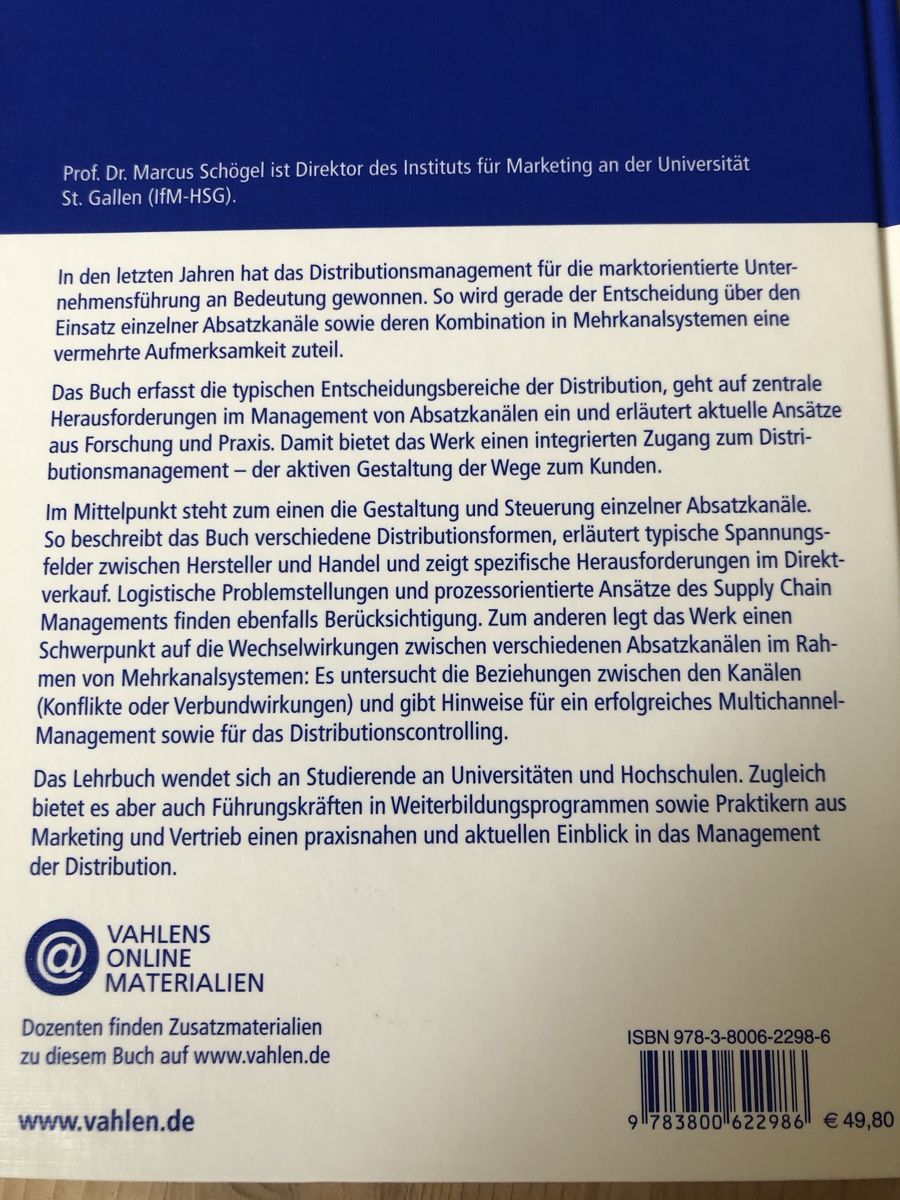 Libri: Distributionsmanagement - Management Absatzkanäle Schögel – Nuovo (secondo la descrizione) da Nürensdorf venduto da ali_qyh6 2