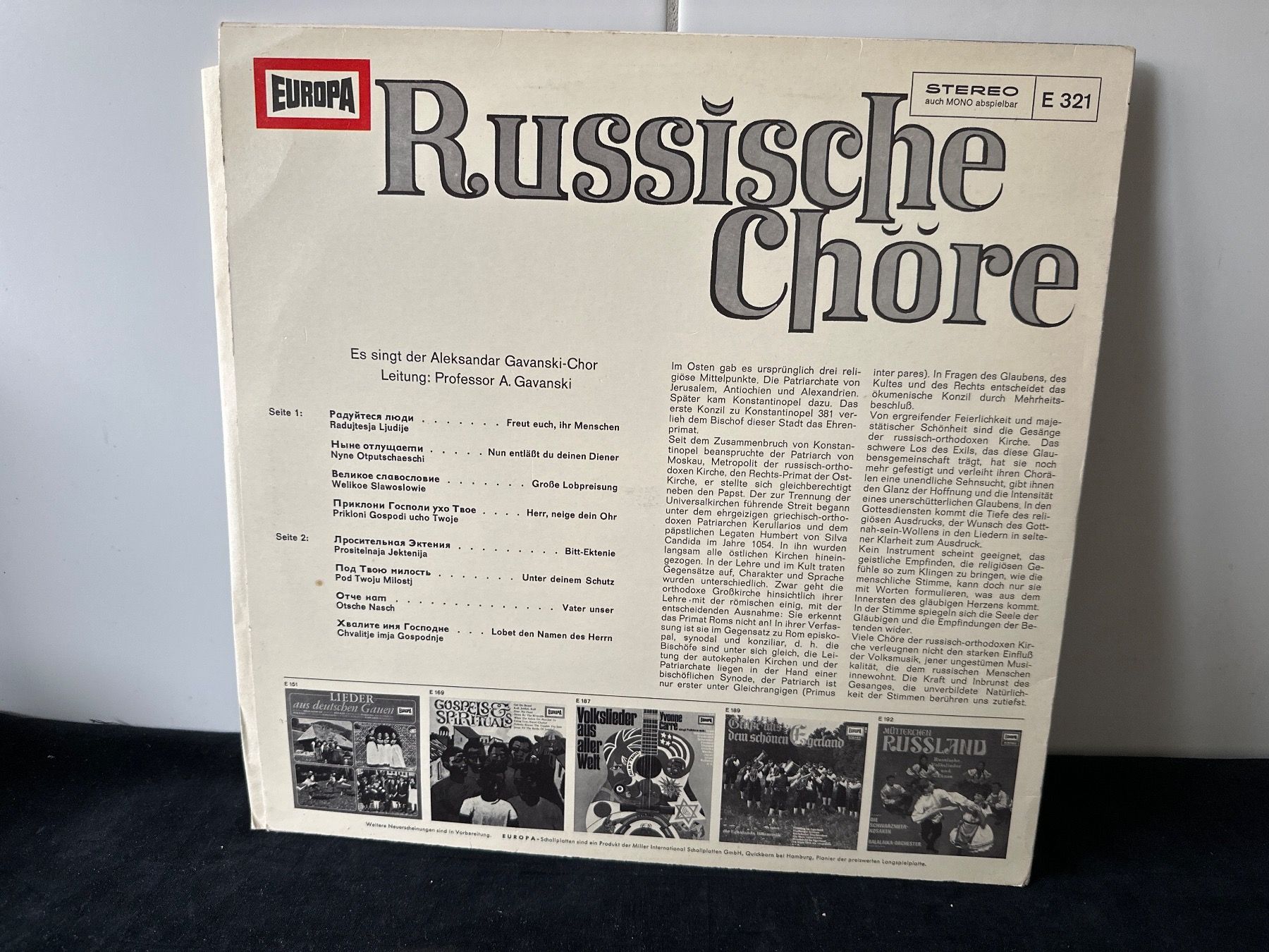 Schallplatten: Russische Chöre – Gebraucht aus Zürich von Chaeffeler 1