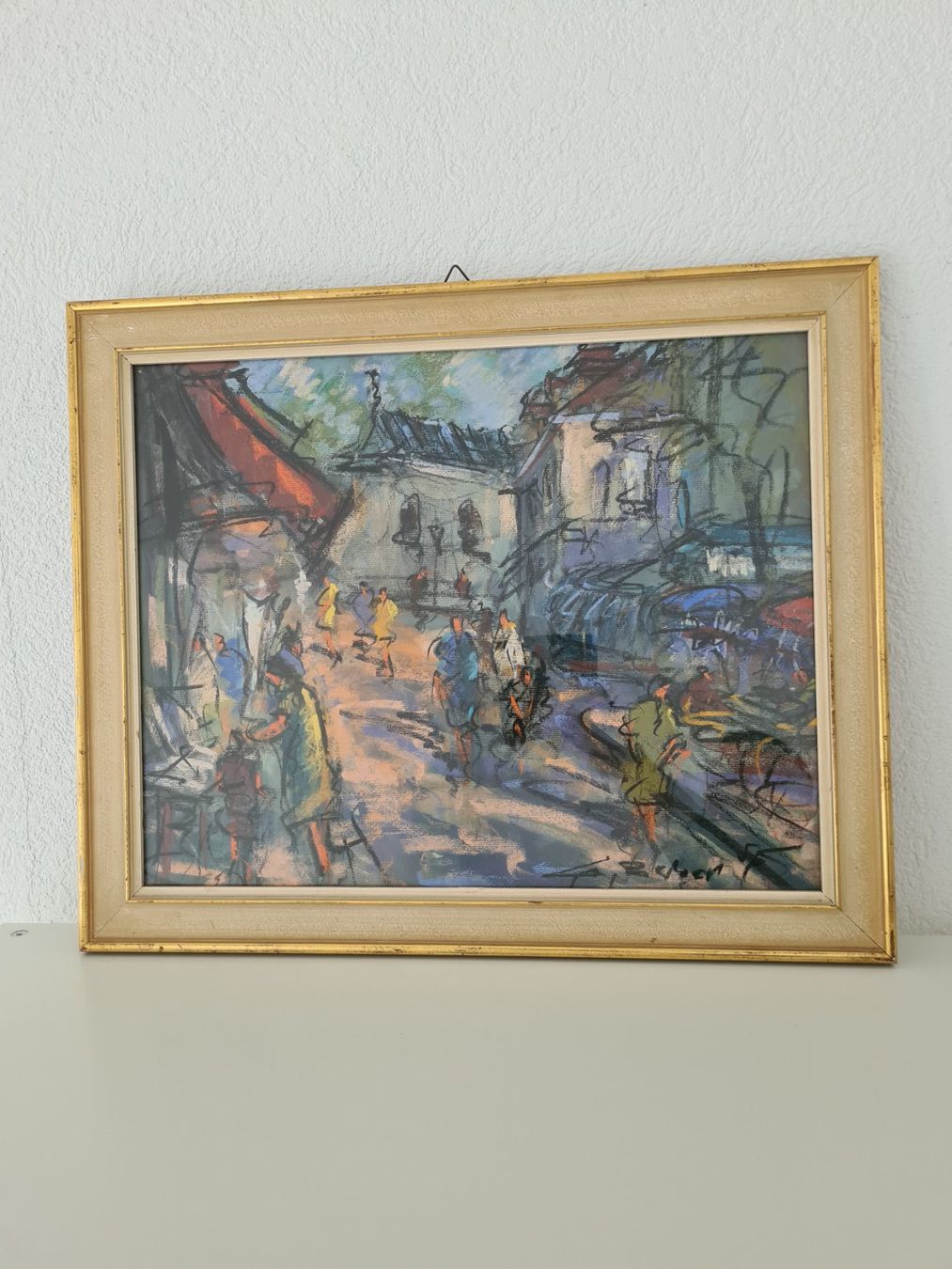 Gemälde: Tableau Rue Animée Signé "CURT Georg BECKER" Encadré – Gebraucht aus Monthey von 187-zeroo 3