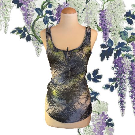 Tom Tailor ärmelloses Top in Blau-Limette