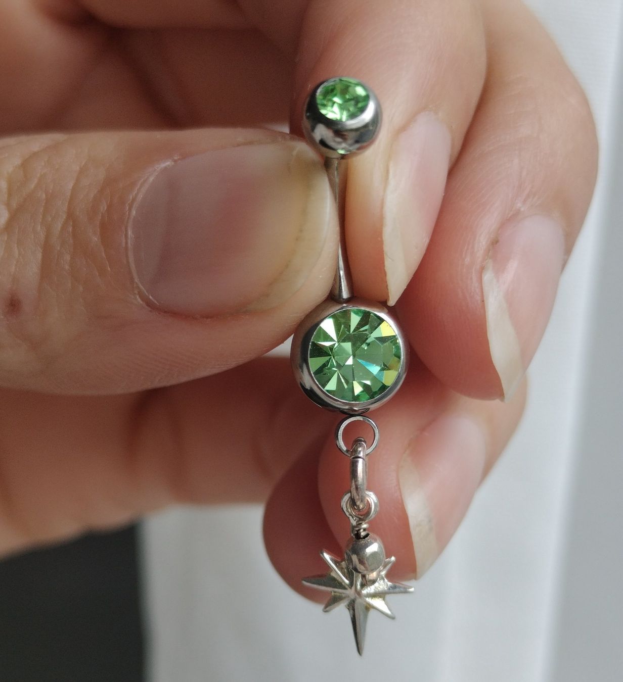 Gioielli per piercing: Bauchnabelpiercing Grün mit Abendstern 925 Solid Silber – Nuovo (secondo la descrizione) da Schwyz venduto da els_7cys 3