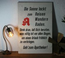 Holzpappschild "Apotheke"