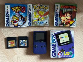 Nintendo Game Boy Color Collector Boxed Purple Bundle Games