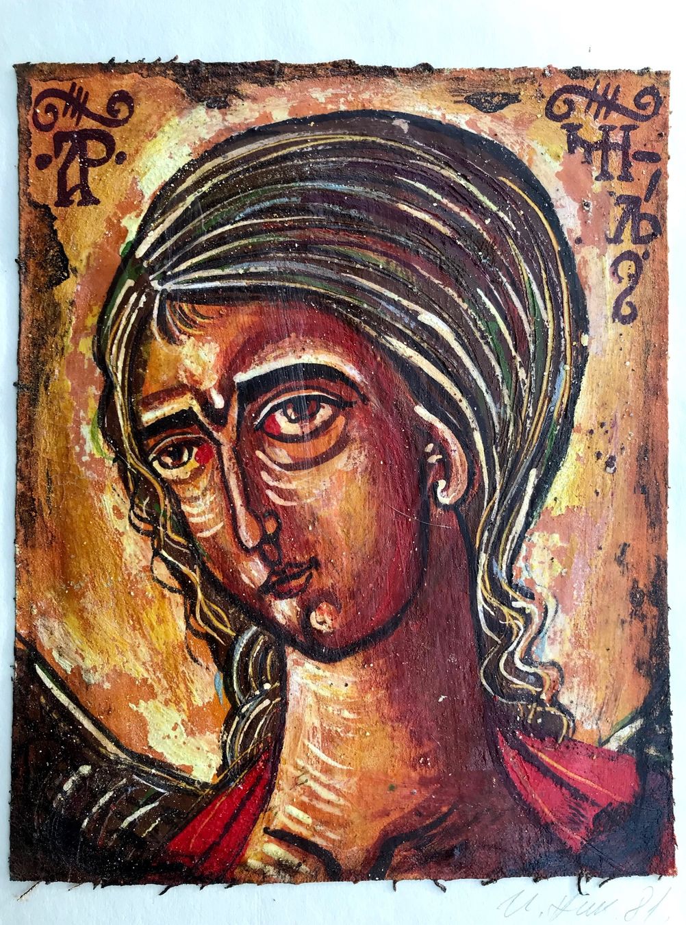 Dipinti: Heiligen Bild, Ikone Original gemalt – Usato da Seltisberg venduto da quadartswiss 1