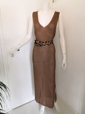 🤩MANGO PREMIUM MAXI STRICK-KLEID BRAUN NEU