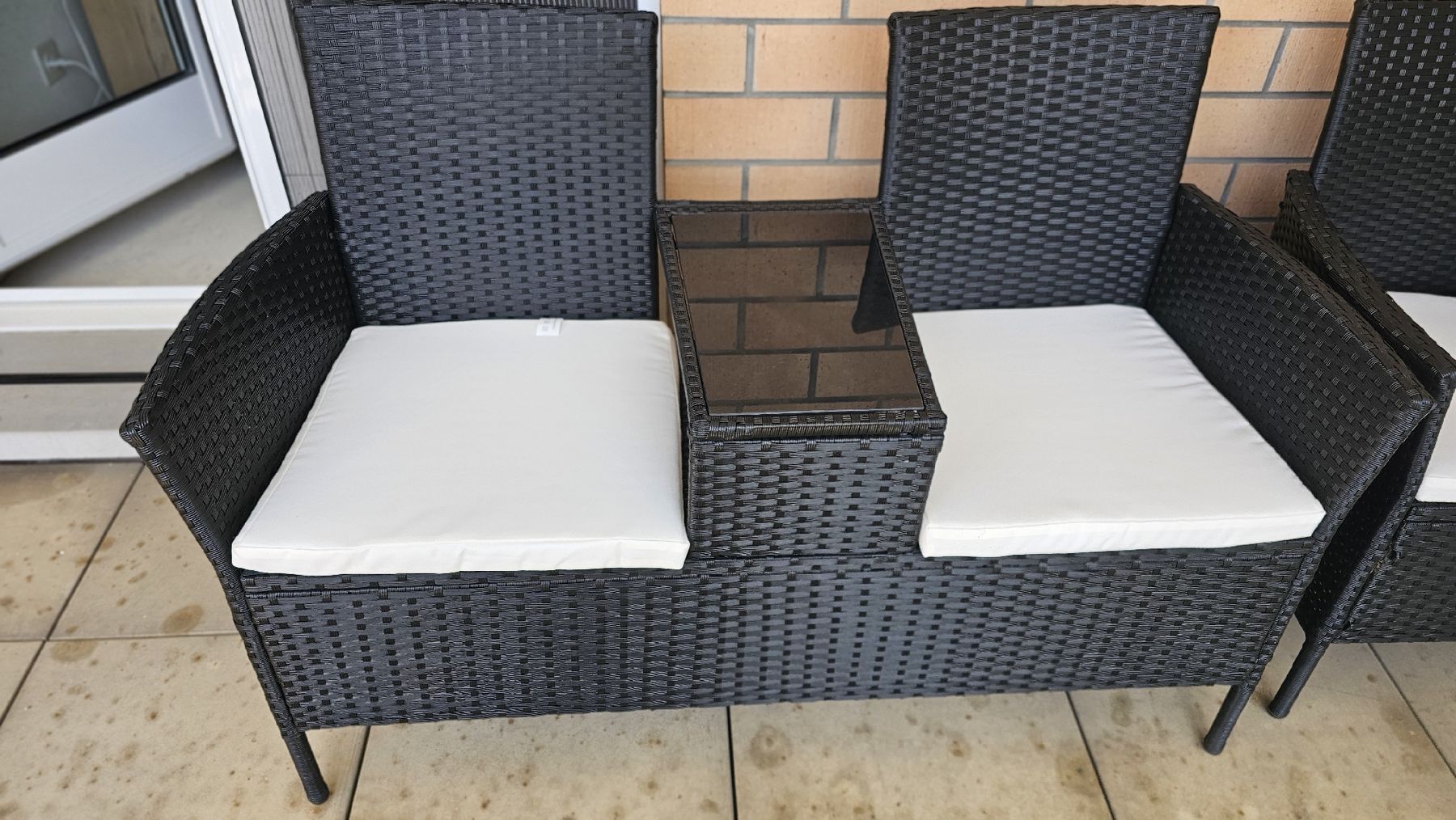 Poltrone: Loungemoebel Set Rattan-Optik Schwarz – Usato da Hermetschwil-Staff venduto da Dkuppi