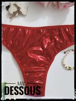 Damen Slip Tiefsitzend Glänzendes Rot Grösse S