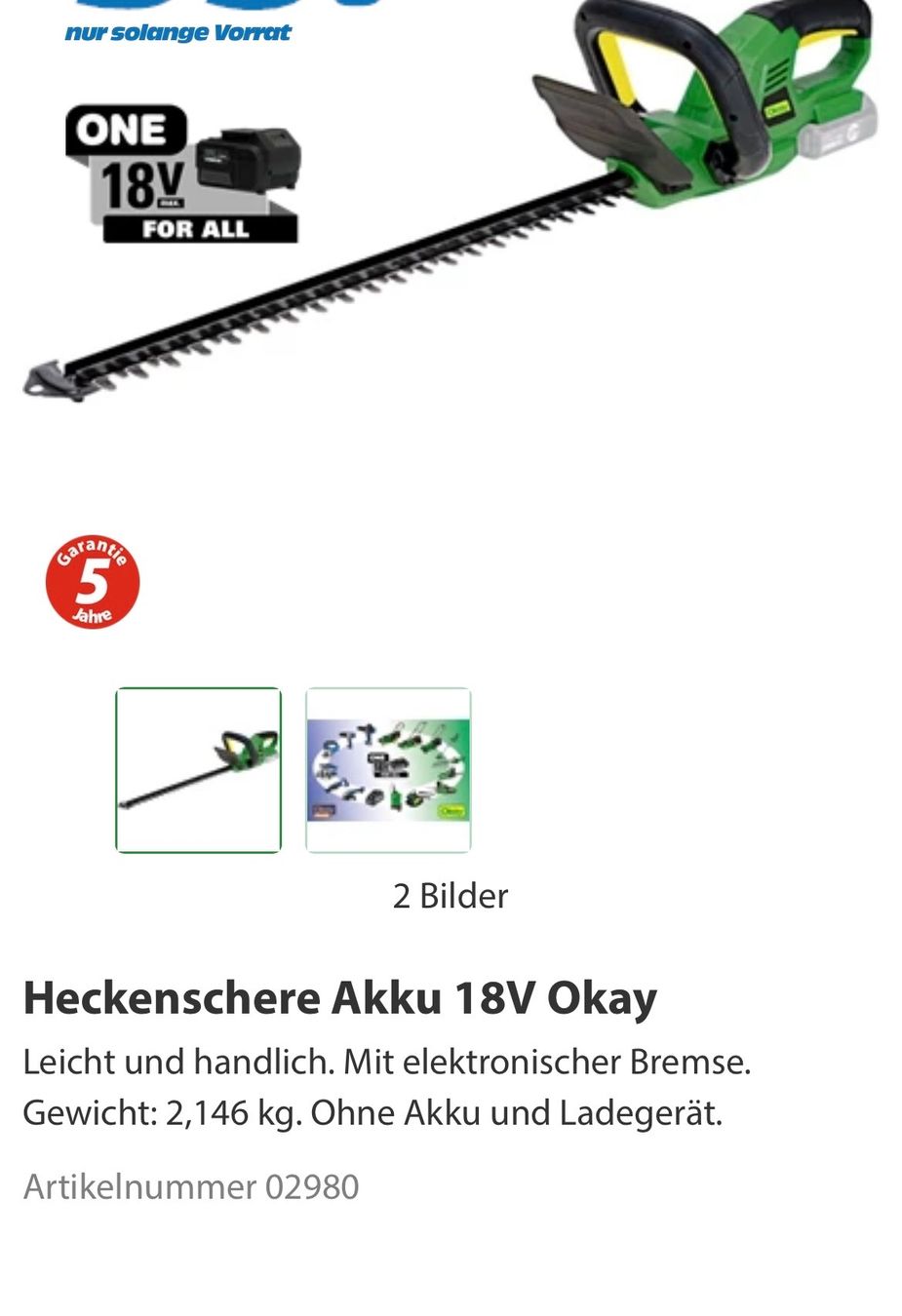 Tutti gli attrezzi: Heckenschere neu – Usato da Reinach AG venduto da Percy2017 1