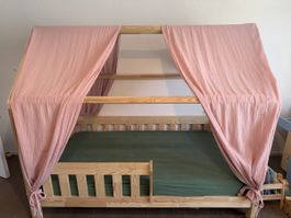 Tree tale House bed , Mattress, protector & curtains 170x95