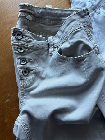 Damen-Hose Jeans Sommer Chicoree beige, Grösse M