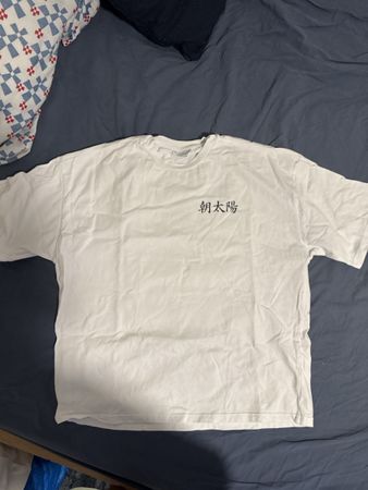 T-Shirt ASATAIYO Weiss Grösse L mit Print guter Zustand