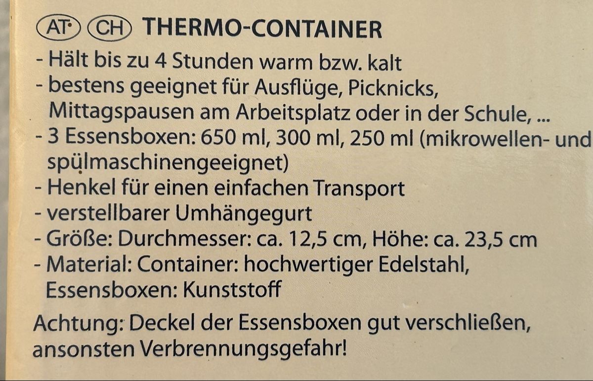 Thermos Elettrodomestici da cucina: Thermo-container – Nuovo e nell'imballaggio originale da Frauenfeld venduto da berk39 3