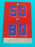 Velonummer SO 80 / Plaque Vélo