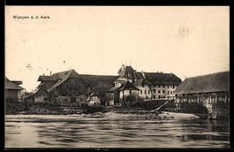 AK Wangen a. d. Aare, Teilansicht vom Wasser aus gesehen