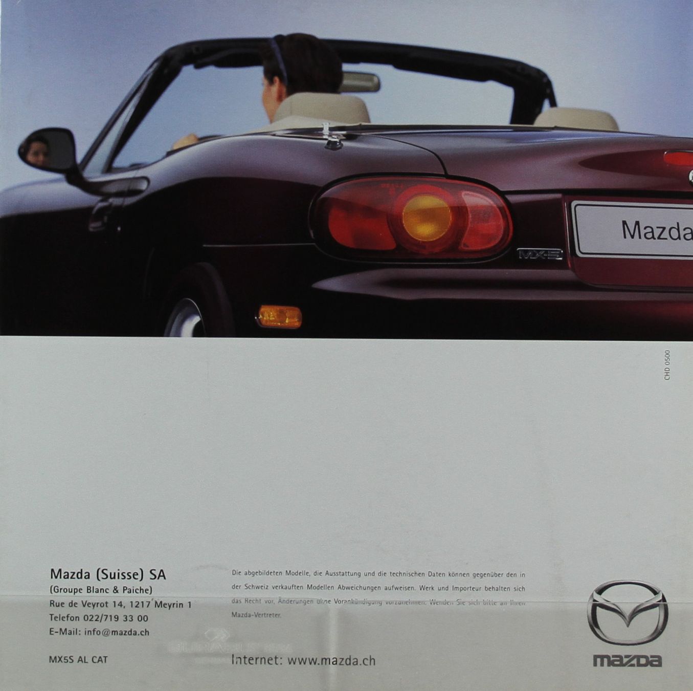 Mazda Documenti: PROSPEKT | MAZDA MX-5 COLLECTION - TYP NB | AB 05.2000 - DE – Usato da Unterägeri venduto da GIGOLOLIT 1