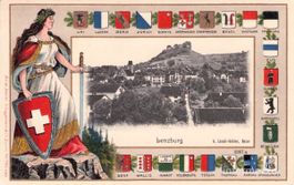 Lenzburg AG // 1909 Prägekarte Helvetia