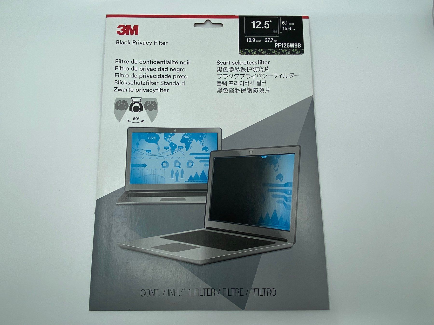 PCs: 3M Black Privacy Filter 12.5 " PF125W9B - NEU – Neu und originalverpackt aus Langwiesen von Restposten-24