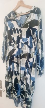 Robe imprimée col V manches 3/4 femme taille M