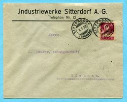 Brief von Sitterdorf nach Siebnen 1922 - Abs: Industriewerke