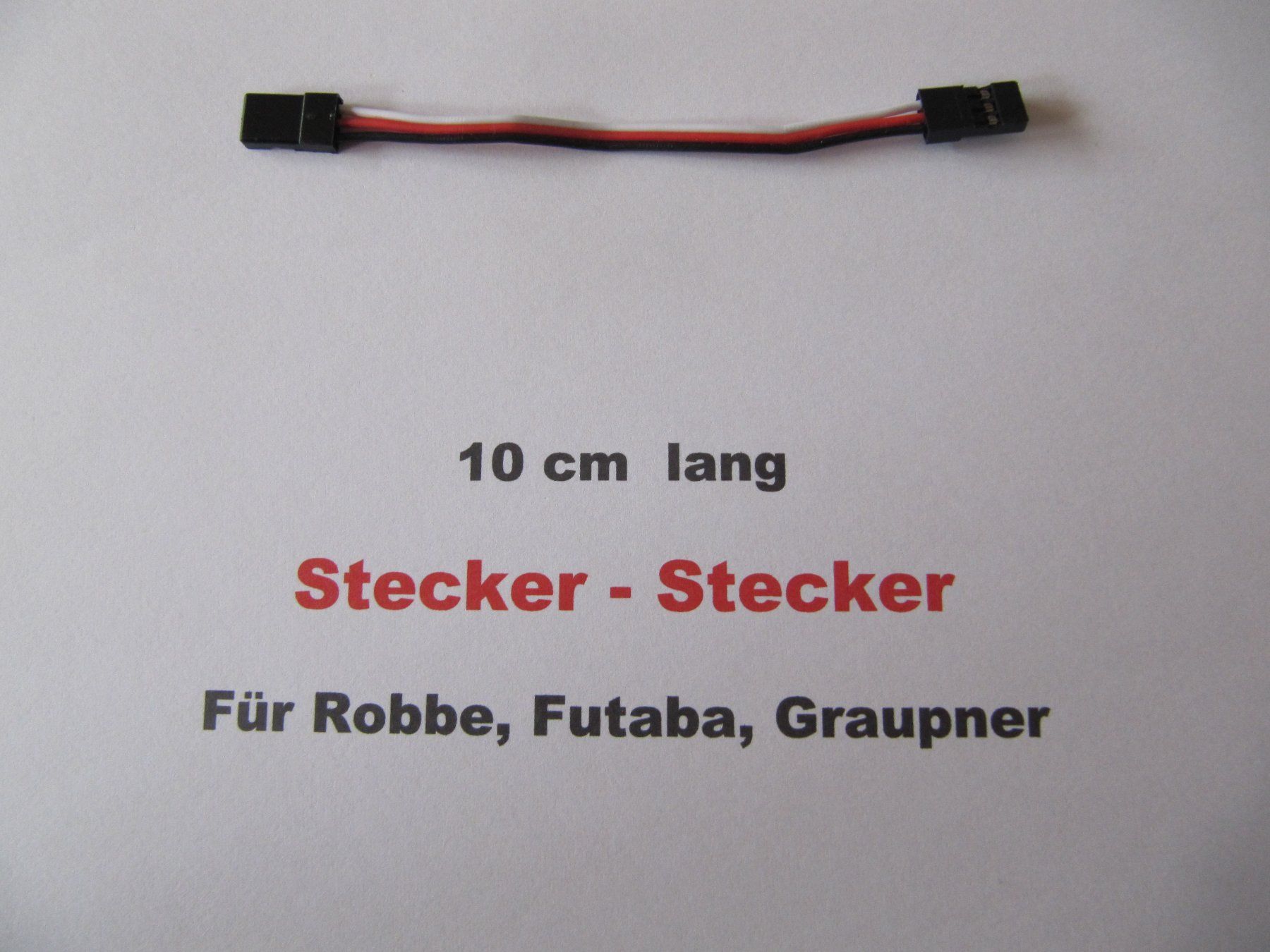 Modellismo RC: Modellbau, Servoverlängerungskabel Stecker-Stecker 10 cm – Nuovo (secondo la descrizione) da Basel venduto da Kuba2