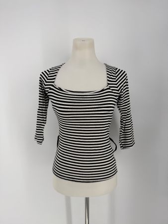 Gestreiftes Shirt, schwarz-weiss, Gr. S/M von Clockhouse