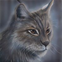 Europäischer Luchs Acrylbild – Handgemalt, Einzigartiges Uni