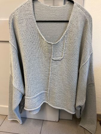 Rundholz Strickpullover Oversize, hellgrau, Gr. OS
