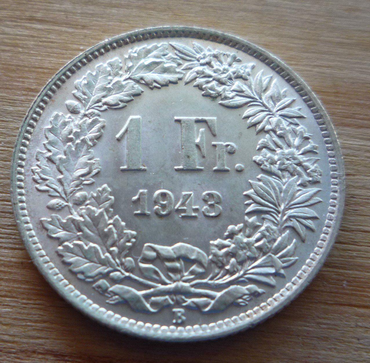 Alle Münzen: 1 Franken 1943, silber – Gebraucht aus Rieden SG von Brockehuesli