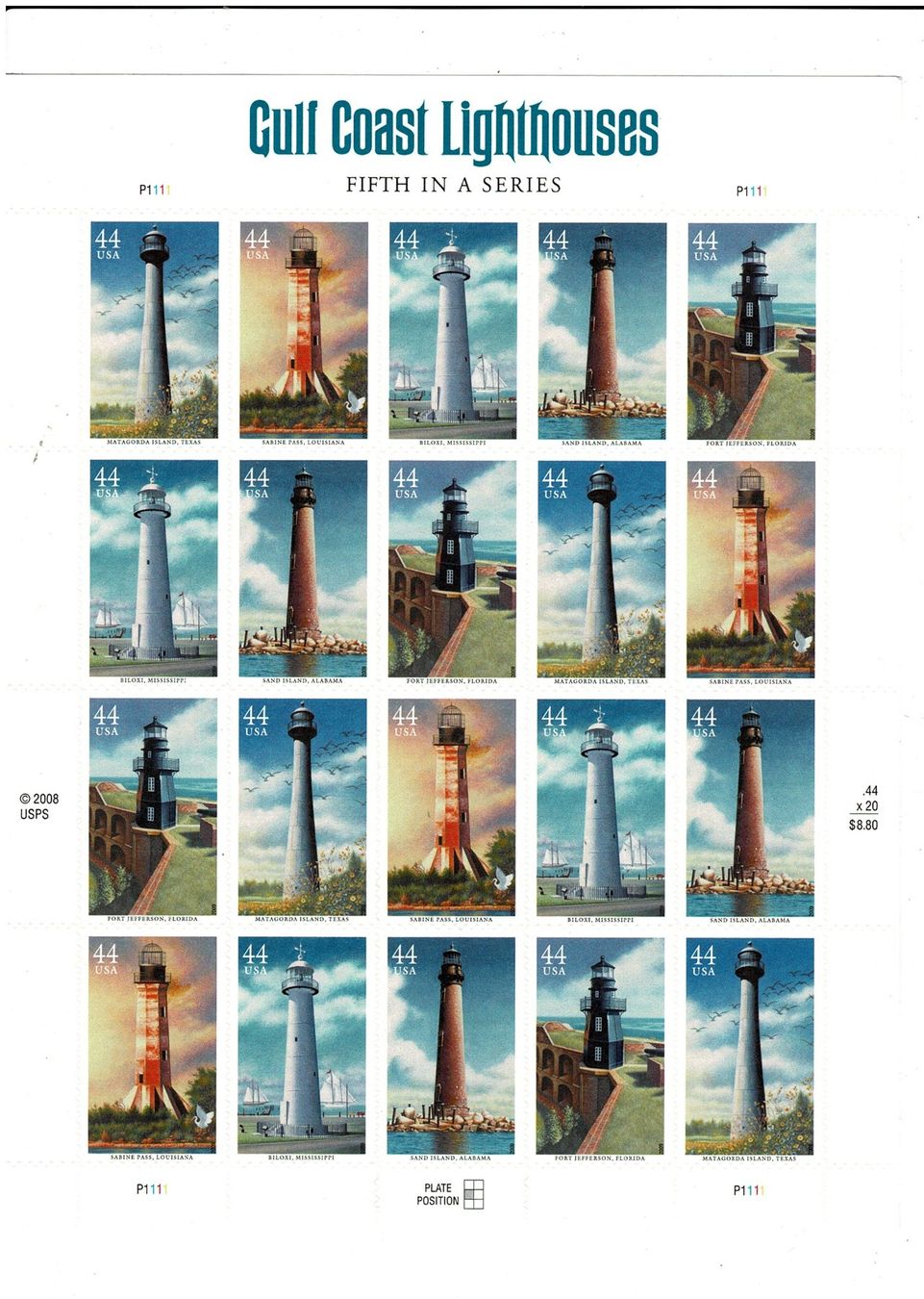 Alle Briefmarken: USA Pacific Lighthouses 1 KB ** – Neu (gemäss Beschreibung) aus Lausanne von Whorvath