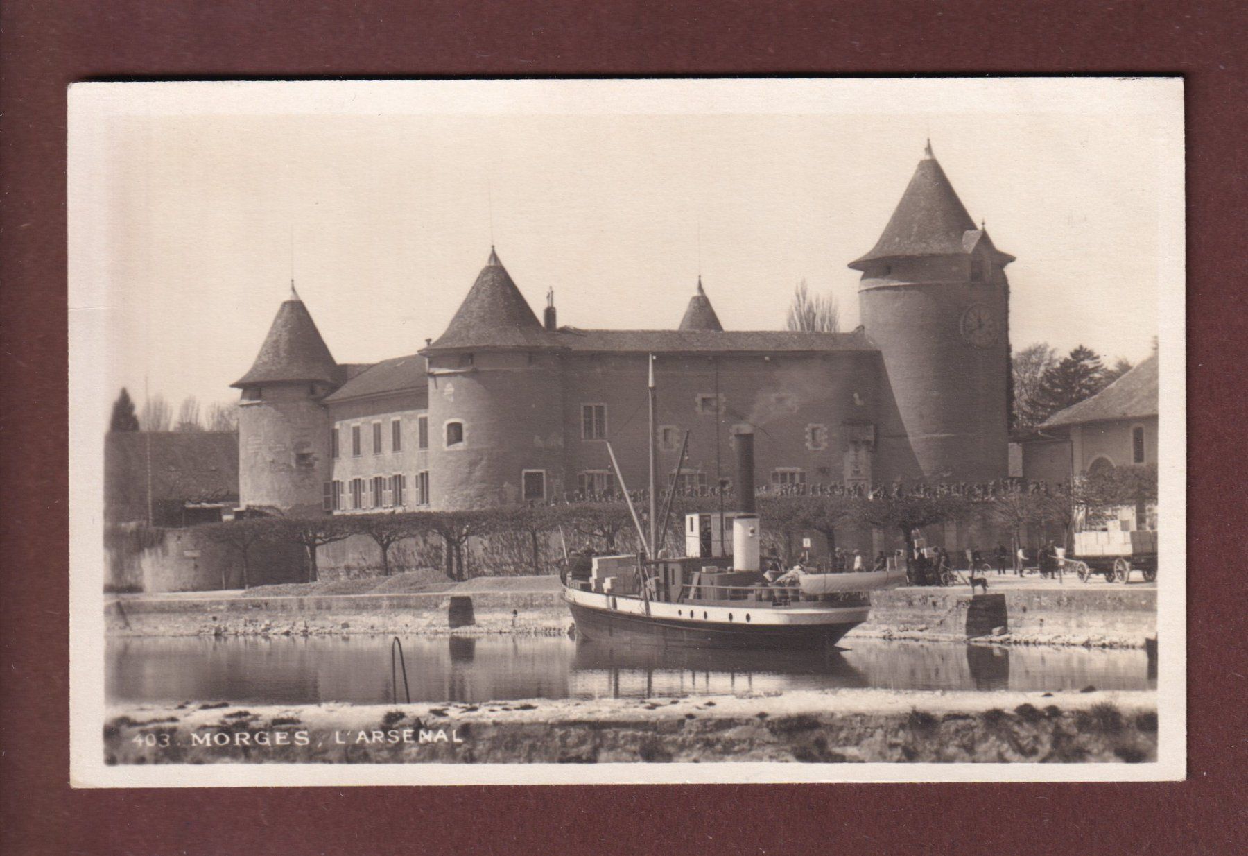 Cartoline postali: MORGES - Arsenal - Bateau - 1928 – Usato da Pully venduto da nicecards