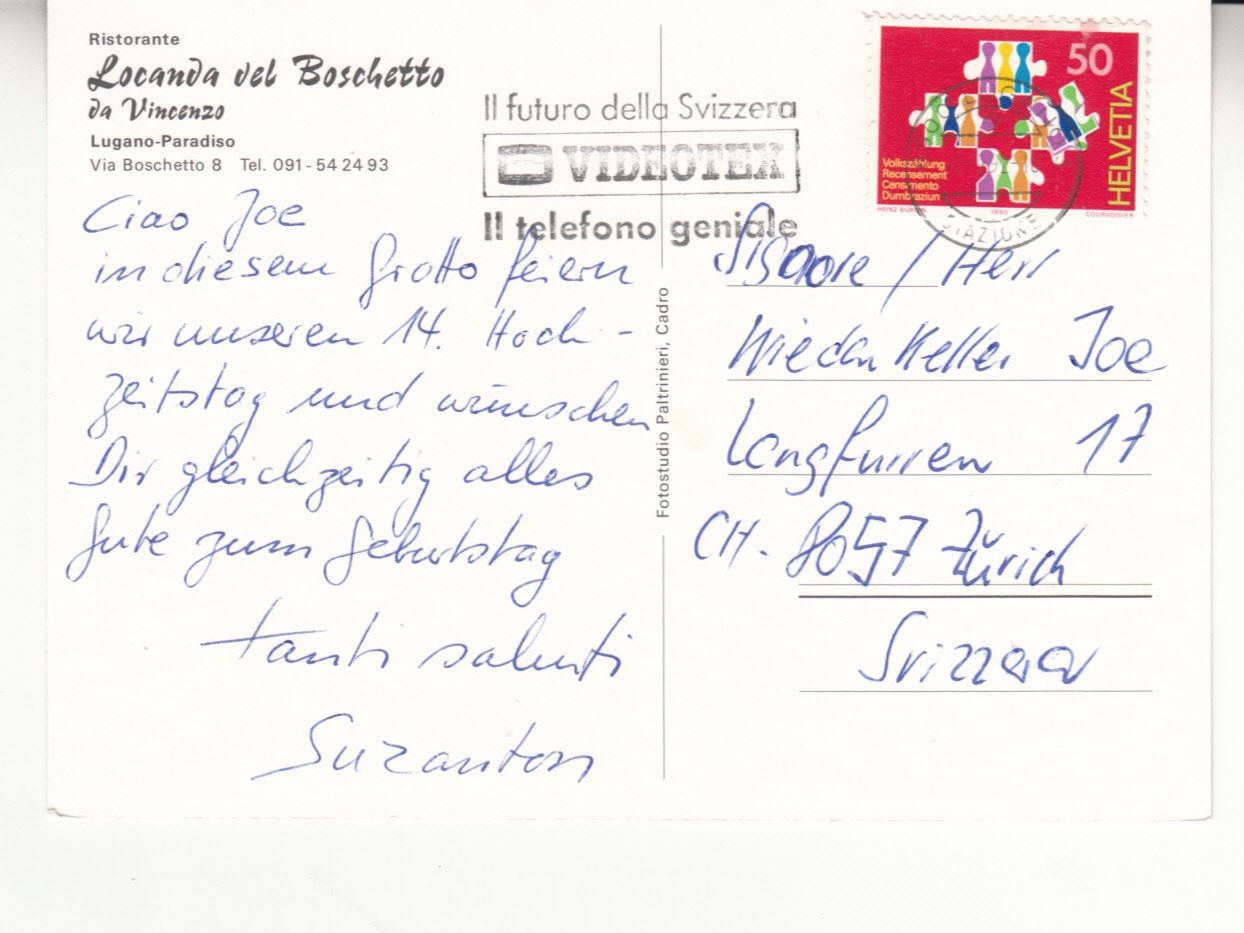 Cartoline postali: Lugano Paradiso 1992 – Usato da Bürglen TG venduto da StampGraf 1