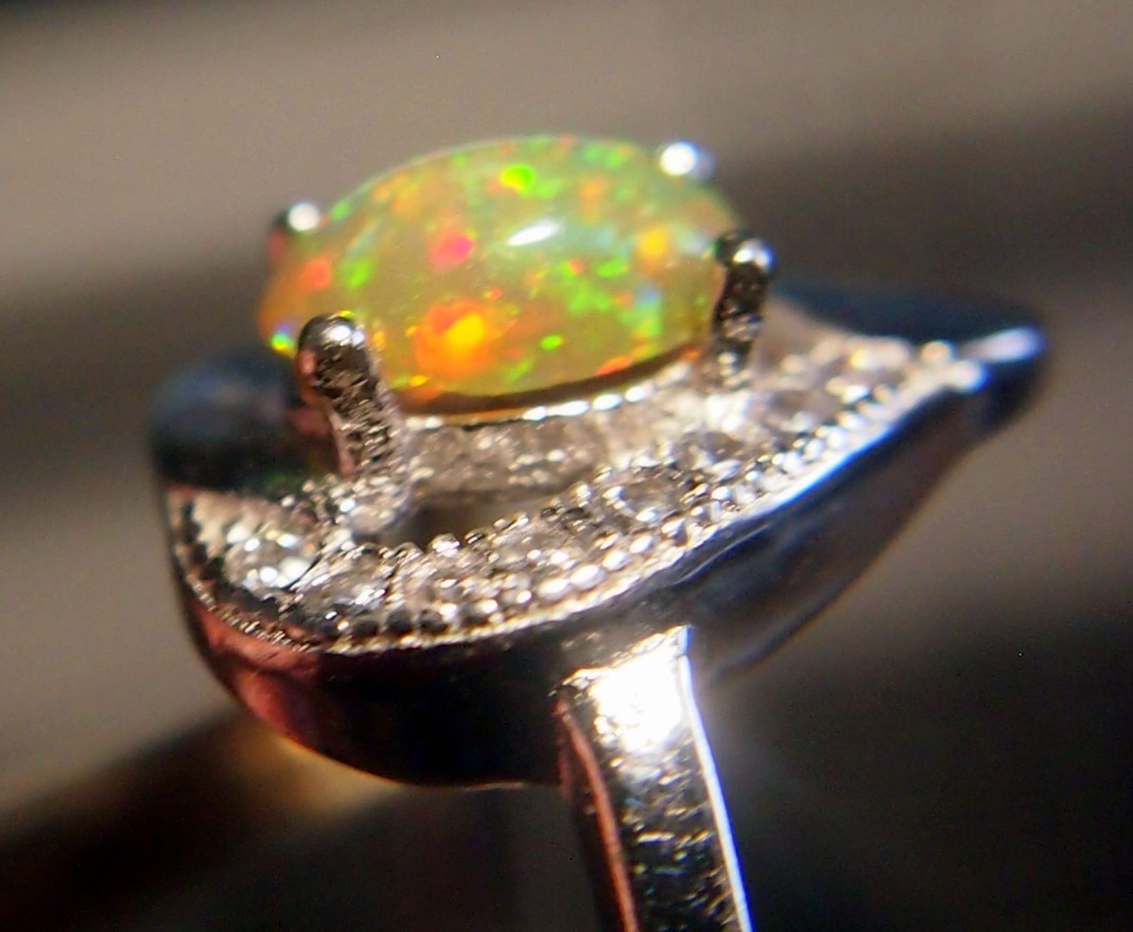 Anelli: Silberring mit Feueropal und Svarowski Steinen Grösse 49 – Nuovo e nell'imballaggio originale da Reinach BL venduto da Hesekiel39 4