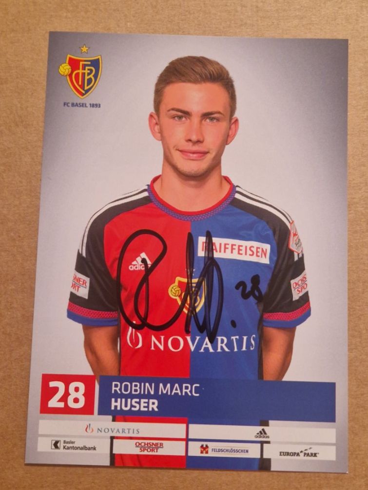 Autografi: Robin Marc Huser - FC Basel - handsignierte Autogrammkarte – Usato da Menziken venduto da Autogramme