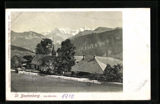 Cartoline postali: AK St. Beatenberg, Blick auf die Kirche – Usato da Berlin venduto da bartko-reher