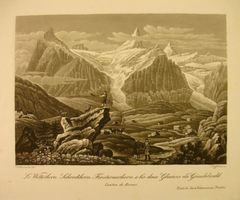 BEIDE GRINDELWALDGLETSCHER AQUATINTA