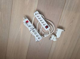 Zwei Mehrfachstecker und zwei Steckerleisten T13