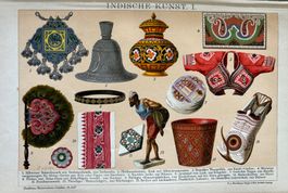 Chromolithographie um 1895, Indische Kunst, Indien