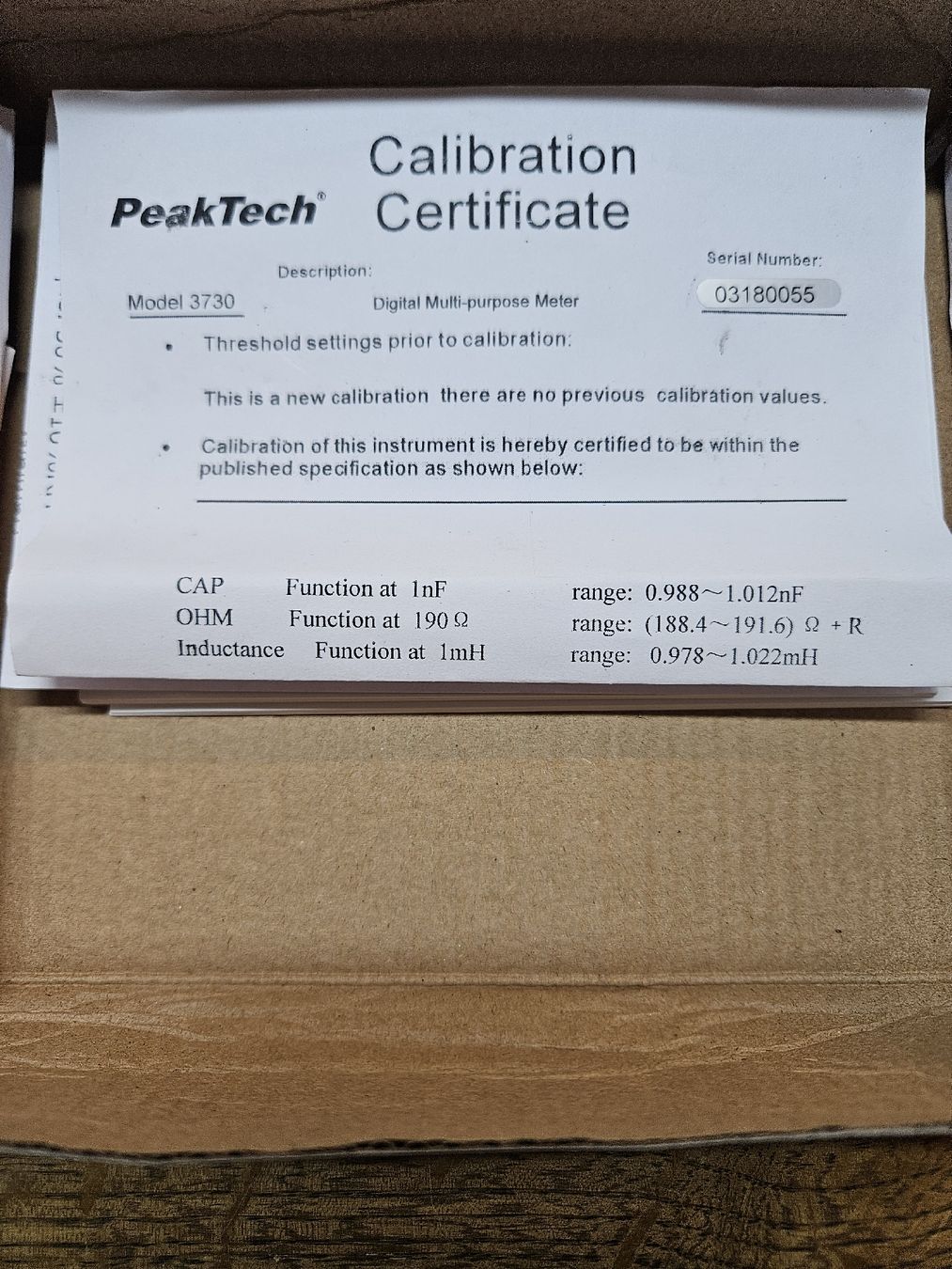 Misurare: PeakTech 3730 LCR-Meter (F) – Usato da Rorschach venduto da TimelessTrading 3