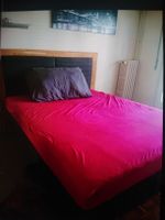Lit boxspring avec cadre de lit avec lumières, 160x200 