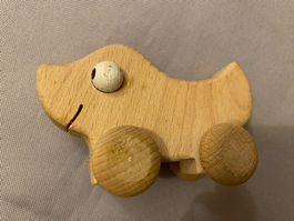 Holztier mit Rädern Handarbeit 10cm Tier Holz Spielzeug Kind