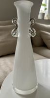 Weisse mundgeblasene Glas Vase J. Sluczan-Orkusz / Tarnowiec