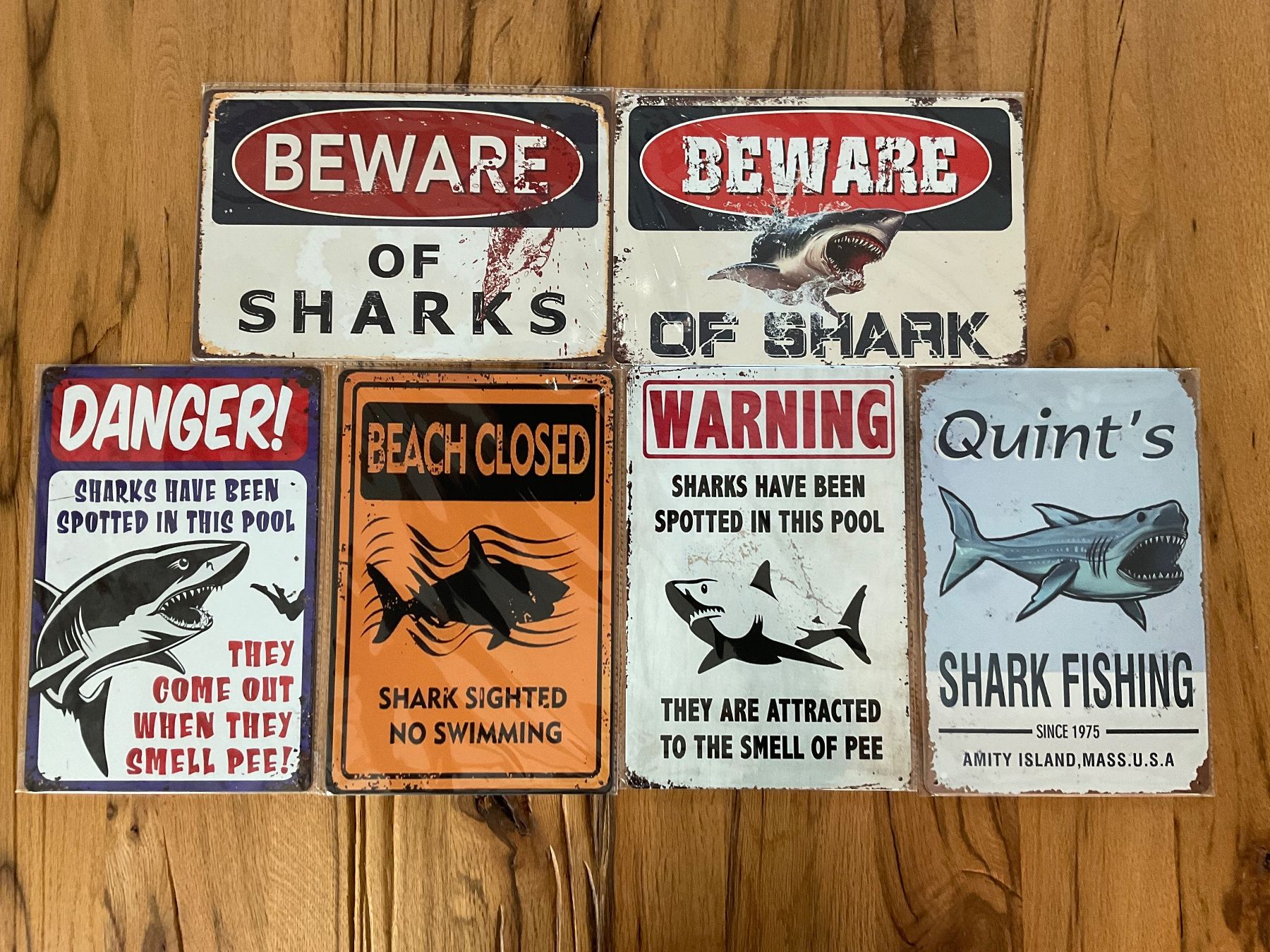 Insegne: Blechschild / Vintage / Strand / Shark / Haifisch – Nuovo e nell'imballaggio originale da aarwangen venduto da Butzi99