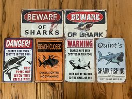 Blechschild / Vintage / Strand / Shark / Haifisch