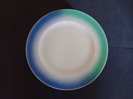 8 Gastronomie Teller aus Porzellan 31 cm mint/blau/weiss